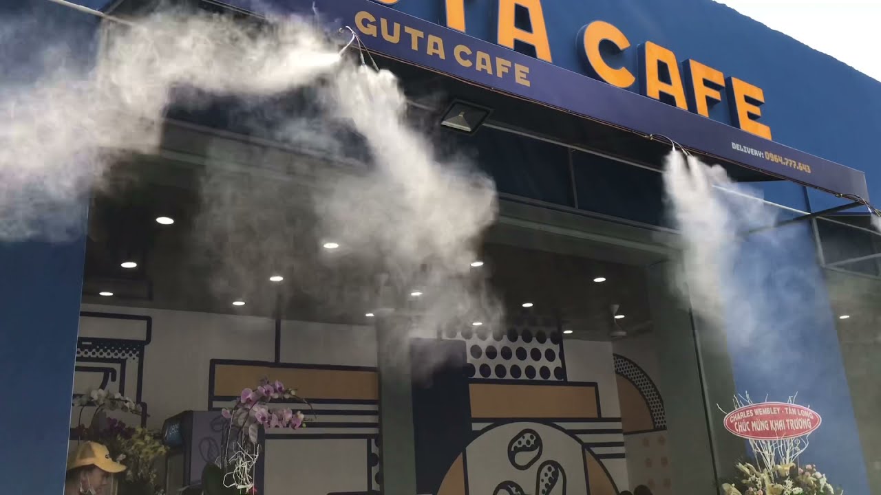 Hệ thống máy phun sương làm mát quán cafe chuyên nghiệp